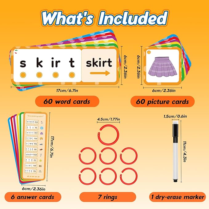 Kasfalci Blends & Digraphs Cards,Phonics Games,Speech Therapy Toys for Toddlers Kids,Learn to Read,Spelling Reading Learning Sight Word Games,kindergarten Preschool Learning Activities,Educational Toy