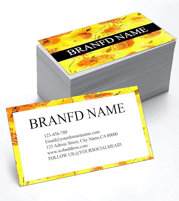 200 pcs Full Color Custom 2 Sides Printed Business Card Custom with Your Logo Two-Sided Design,Personalized Name Card,500 pcs 3.5" x 2" No Additional Charge