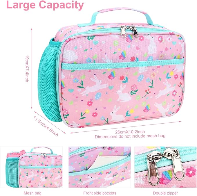 RHCPFOVR Kids Lunch Bag - Insulated Lunch Box for Boys Girls,Washable Lunch Bag and Reusable Toddler Leak-proof Lunchbox for School and Daycare
