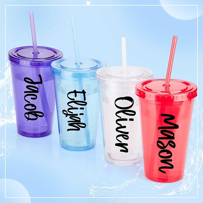 Humyoun UV DTF Cup Wrap Letter Stickers Vinyl Decals,Black,6 Sheets | Personalized Name Stickers for Water Bottles Tumblers, Waterproof UV DTF Alphabet A-Z Stickers for 14-40oz Mugs DIY Craft