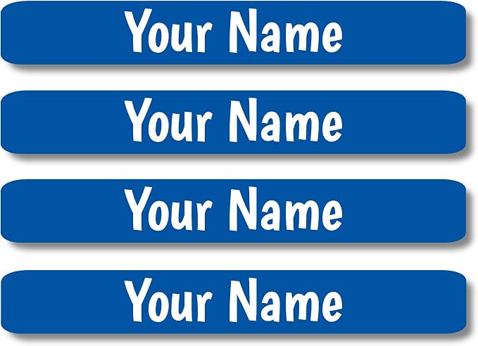 Lovable Labels Personalized Labels for Kids (120 Labels) - Waterproof Dishwasher Safe Peel and Stick Labels are Great for School Supplies Daycare Camp Bottles (Nautical Blue)