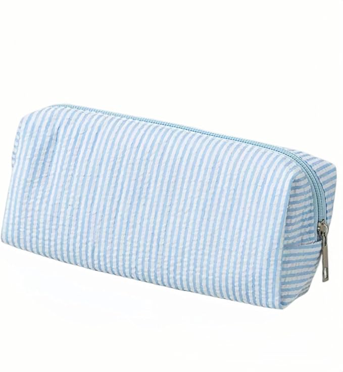 Pencil Case, Pencil Pouch for Women, Pencil Case Small, Pencil Pouch Aesthetic (Striped blue)