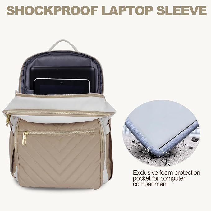 VANKEAN 15.6 Inch Laptop Backpack for Women Large Capacity | Waterproof Backpacks Stylish Travel Bags Casual Daypacks for College, Business