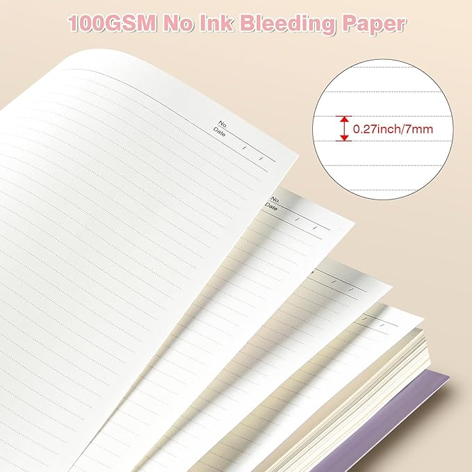 5 Subject Notebooks College Ruled, Spiral Lined Notebook with Removable Dividers, 300 Pages 100GSM Thick Spiral Writing Journal for Women & Men, Large A5 Notebooks for Work, School Supplies, 6" x 8"