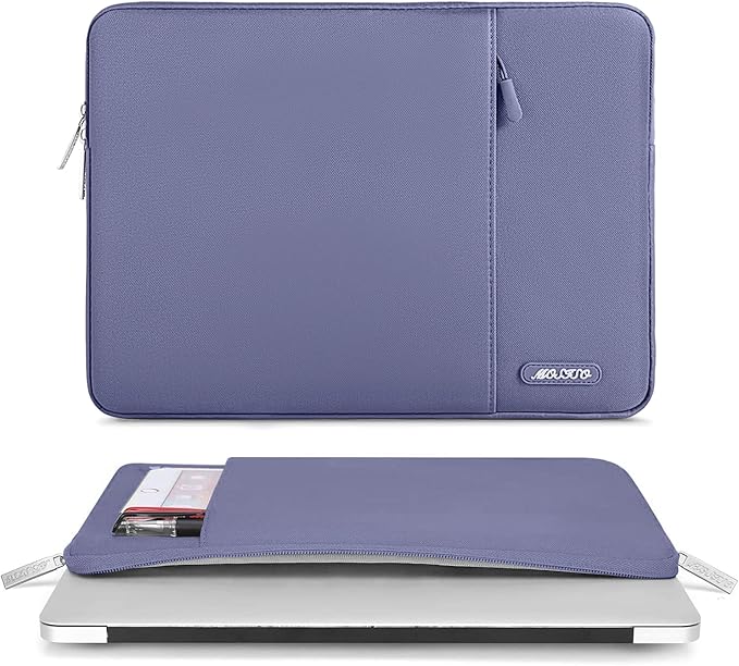 MOSISO Laptop Case 13 inch, Laptop Sleeve Compatible with MacBook Neo/Air/Pro 13 inch with A18/M5/M4/M3/M2/M1 Chip 2026-2016, Polyester Vertical Computer Sleeve Bag with Pocket, Lavender Gray