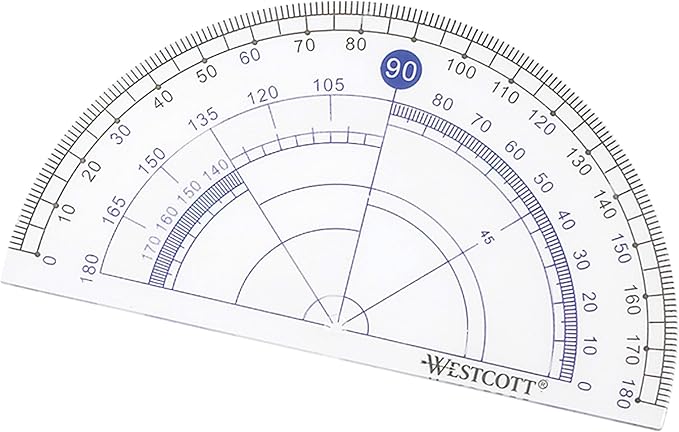 Westcott Six Piece Geometry Tool Kit with Pouch, Assorted Colors, (14564)