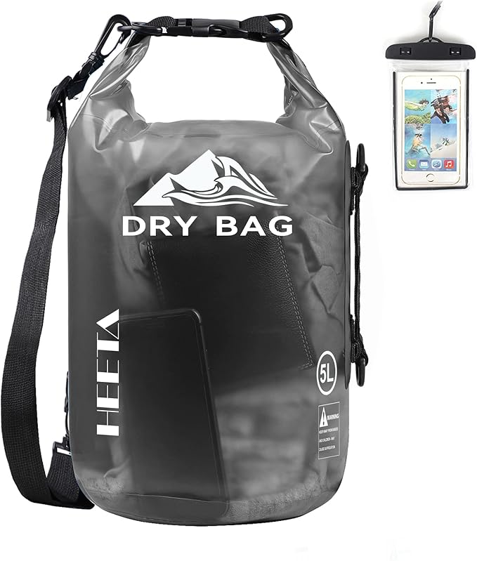 HEETA Dry Bag Waterproof Backpack with Phone Case 5L/10L/20L/30L/40L | Roll Top Lightweight Dry Storage Bag for Women Men, Travel Boating Kayaking Paddle Board Camping Beach Essentials Accessories
