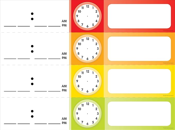 Scholastic Teacher's Friend Schedule Cards Pocket Chart Add-ons, Multiple Colors - Chart not included (TF5405)