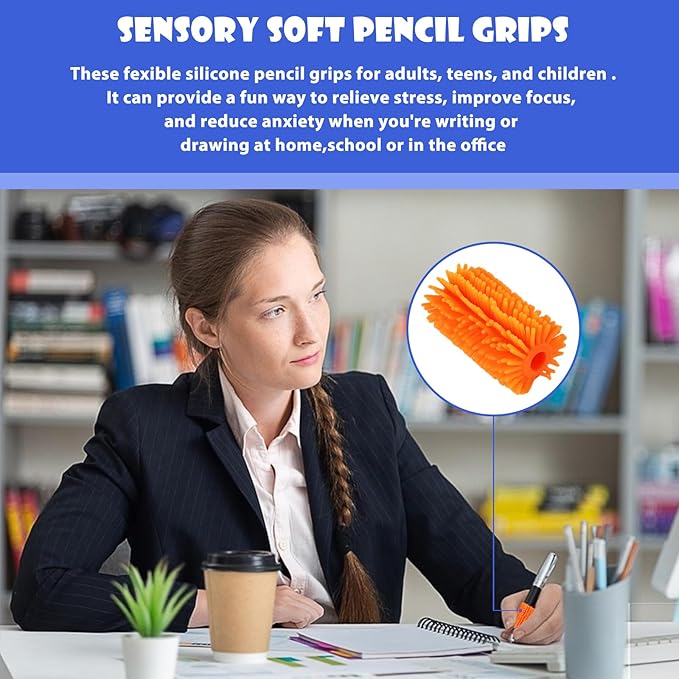 Ymapinc Reusable Squishy Grips for Pencils Kids Handwriting, 10pcs Universal Ergonomic Writing Aid, Soft Pencil Cushion Grip,Colorful Grips for Pencils for Kids Students Preschoolers