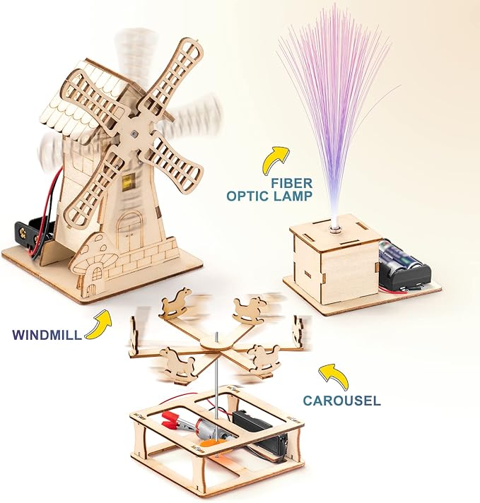 Yutin 10 in 1 STEM Kits for Kids, Wood Craft Robot Building Kit for Boys Age 8-10 8-12, DIY Science Building Projects for 8, 3D Wooden Puzzles, STEM Science Crafts for Girls Age 8 9 10 11 12 14