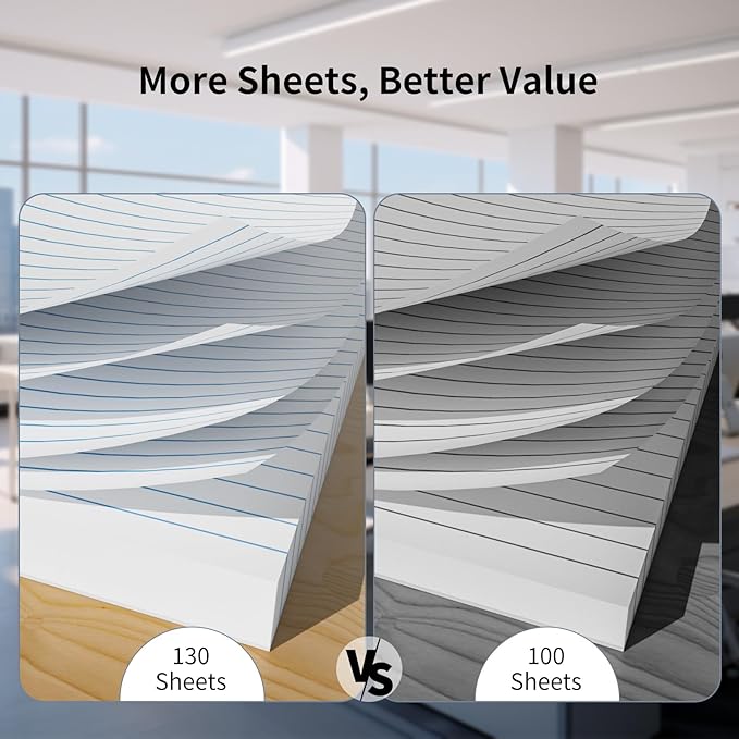 390 Sheets Loose Leaf Paper 8" x 10.5" Filler Paper College Ruled 3-Hole Punched Lined Paper Notebook Paper for 3-Ring Binders Notepad Writing Note Pads Ideal for Home, School, Office