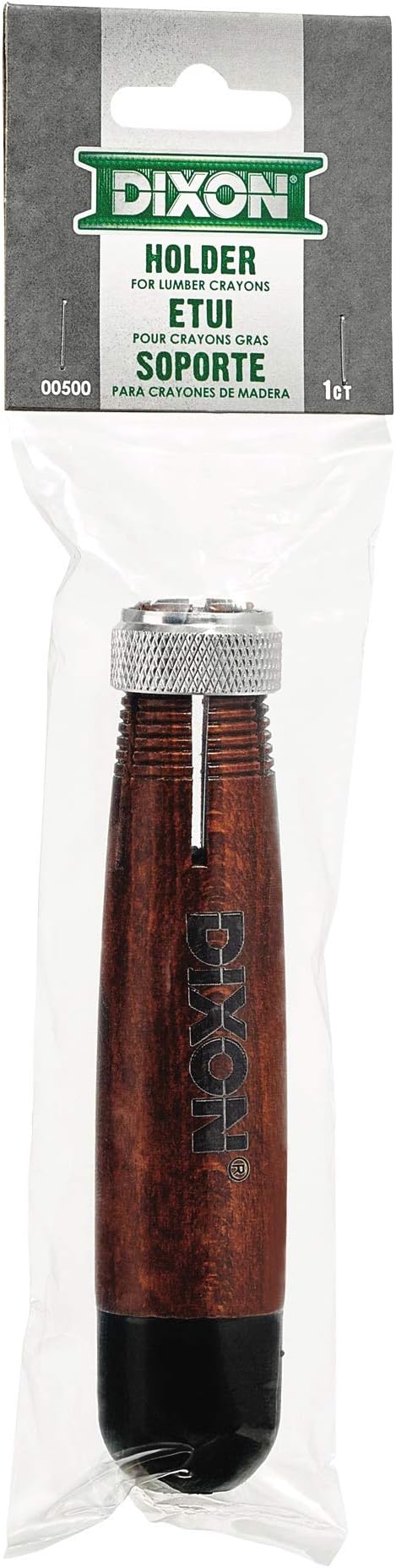 Dixon - DIX00500 Industrial Lumber Crayon Holder for 1/2" Round or Hexagonal Crayons, Wood with Metal Chuck, Walnut, 1-Pack (00500)