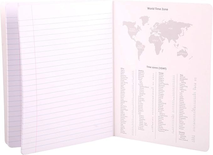 Mintra Office Composition Books - Sturdy Flexible Cover (4 Pack, Black Marble Comp - Wide Ruled)