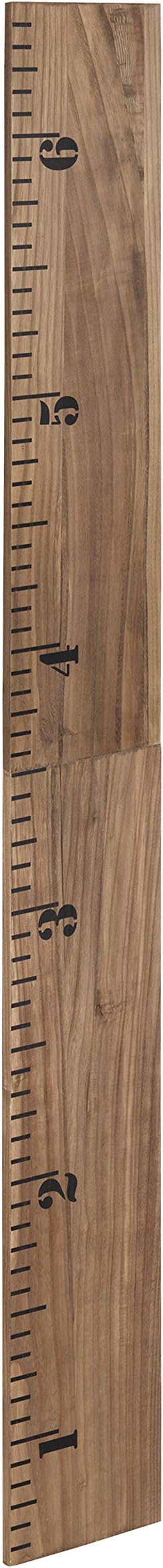 Kate and Laurel Growth Chart 6.5' Wood Wall Ruler, Rustic Brown