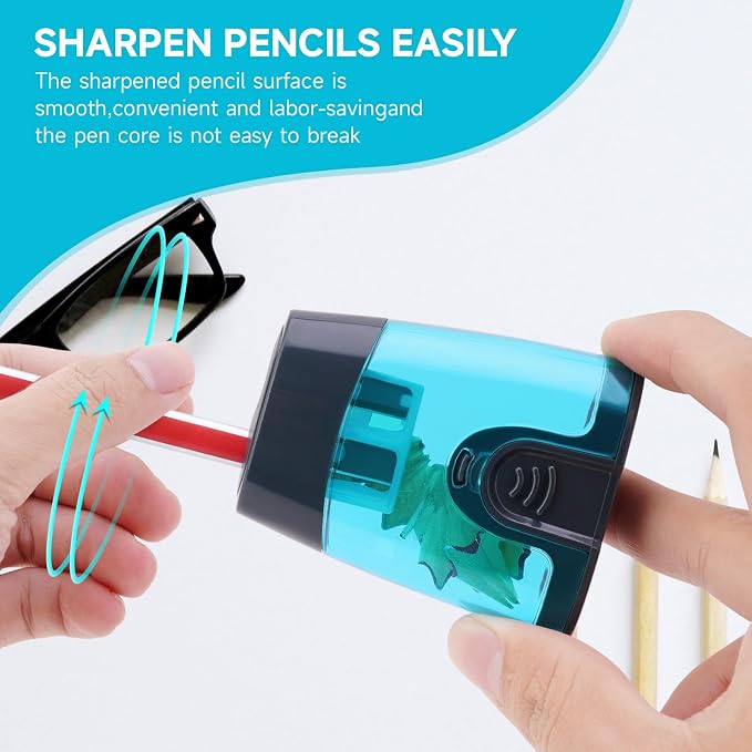 Eagle Manual Pencil Sharpener, 2 Holes, for Standard and Jumbo Color Pencils, 24×51×63 MM, Perfect for Kids, Pack of 2