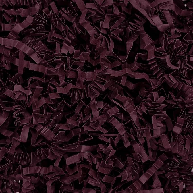Tisspoms 1LB Burgundy Crinkle Cut Paper Shred Filler, Paper Shreds for Basket Fillers, Birthday, Gift Wrapping, Anniversary, Wedding, Halloween, Thanksgiving, Christmas Gift Decor Party Filler