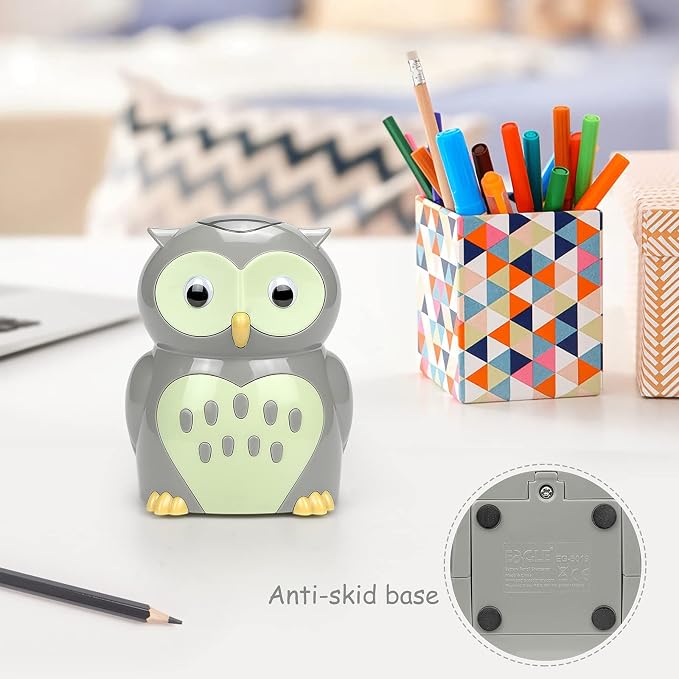 Eagle Owl Electric Pencil Sharpener, Battery Powered, Spare Blade Included