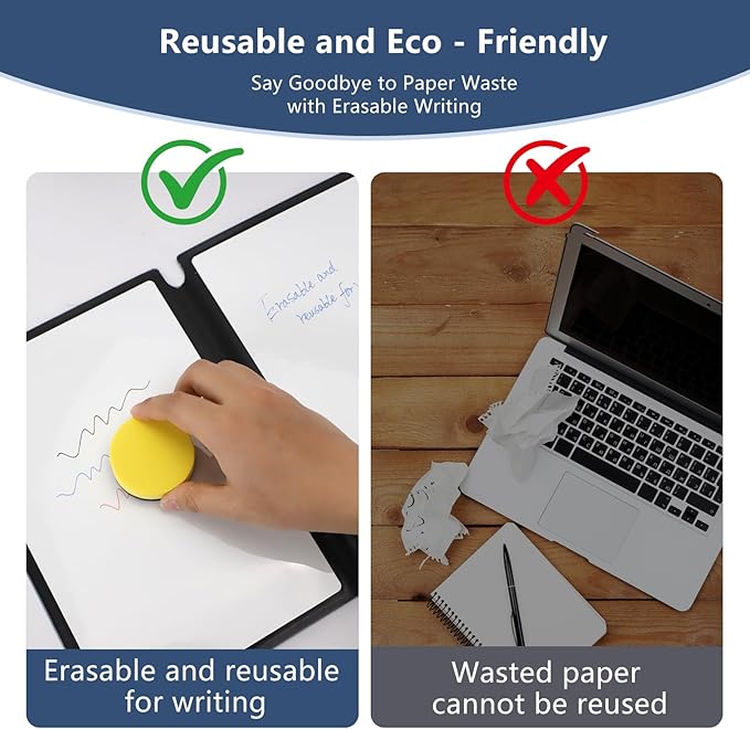 Zoyiancy 2 Pcs Small Whiteboards A5 Notebook with Pen and Eraser, Portable Mini Dry Erase Pad with PU Cover, Reusable White Board Double Sided for School Office Message