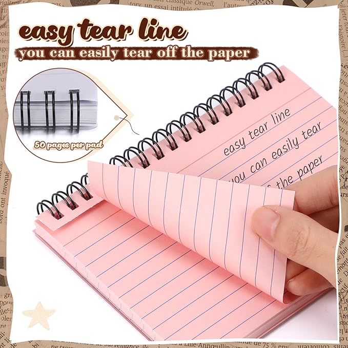 12 Pcs Large Index Cards with Ring Set 4x6 Colored Ruled Notecards with Waterproof Covers Spiral Flashcards for Studying, Learning, College, School, Office, Home Supplies(Dreamy)