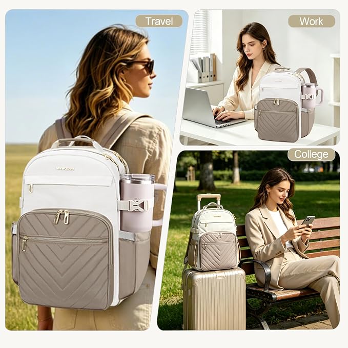 VANKEAN 18 Inch Laptop Backpack for Women Large Capacity | Waterproof Backpacks Stylish Travel Bags Casual Daypacks for College, Business