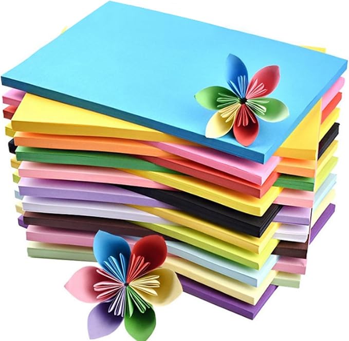 Colored Paper 100 Sheets, 20 Assorted Colors Construction A4 Copy Paper for School Classroom Supplies, Color Bulk Craft Art Papers for Arts & Crafts, Colorful Drawing, Painting (70gsm/19lb)
