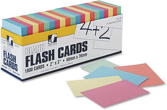 Blank Flash Card Dispenser Box Card Size 2'' x 3'' 1000 cards