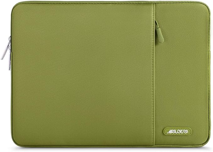 MOSISO Laptop Case 14 inch, 14 inch Laptop Sleeve Compatible with HP Lenovo Dell ASUS Acer, HP Stream, Dell Latitude, Lenovo IdeaPad, Polyester Vertical Computer Sleeve Bag with Pocket, Chartreuse