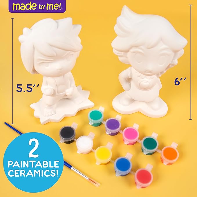 Made By Me Build & Paint Your Own Wooden Toys, DIY Wood Craft Kit, Easy to Assemble, Anime Figurines