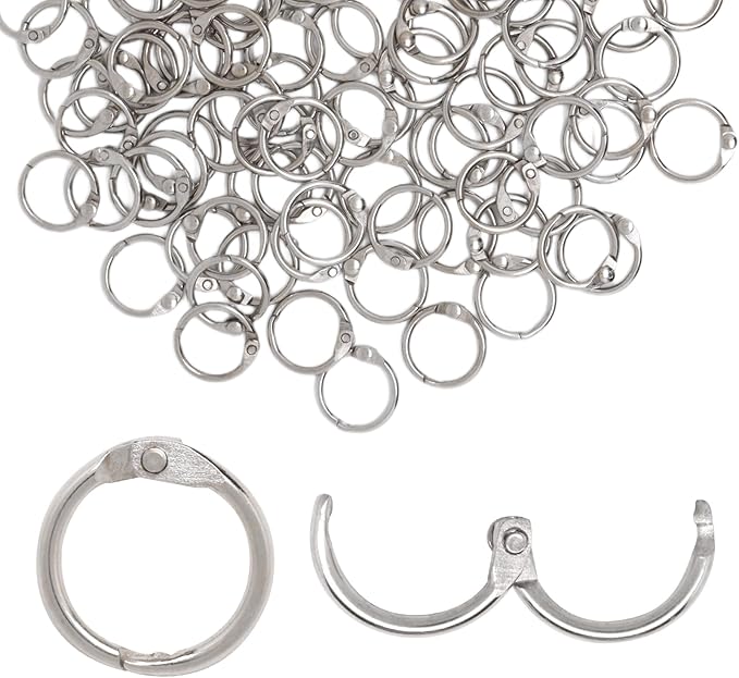 Loose Leaf Binder Rings 1/2 Inch, 120PCS Book Rings for Index Cards, Nickel Plated Metal Flash Card Ring, Clip Ring for Notebooks, Photos, Key, Home, Office, School Supplies (Silver)