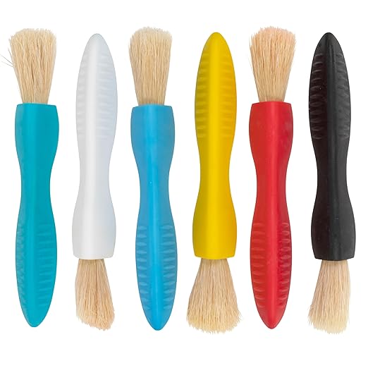 Ready 2 Learn - CE-6675 Ready 2 Learn Triangle Grip Paint Brushes - Set of 6-18m+ - Easy to Grip Paint Brushes for 2, 3 and 4 Year Olds - Encourage Writing Grip