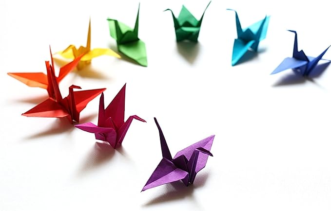 Origami Paper Kit 1000 Sheets 6 Inch Square Double Sided 20 Vivid Colors for Origami Crane, Heart，Perfect for Beginners,Kids,Parent-Child Interaction & School DIY Handmade Craft Lessons，Ideal Gifts