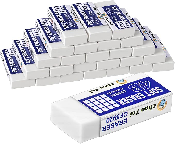 150 PCS White Erasers Bulk, White Rubber Erasers Bulk for School, Office, and Art, Latex-Free Smudge-Free Pencil Eraser for Kids, Students, and Teachers, Classroom Supplies Set