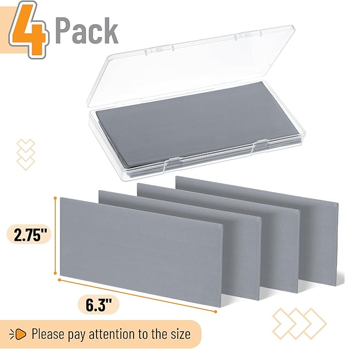 Mr. Pen- Large Kneaded Erasers, 2.75"x6.3", 4 Pack, Gray, Soft Moldable Art Erasers for Charcoal, Graphite & Pastel Drawing, Precision Highlighting, Smudge Control, Easy Shaping for Artists & Students
