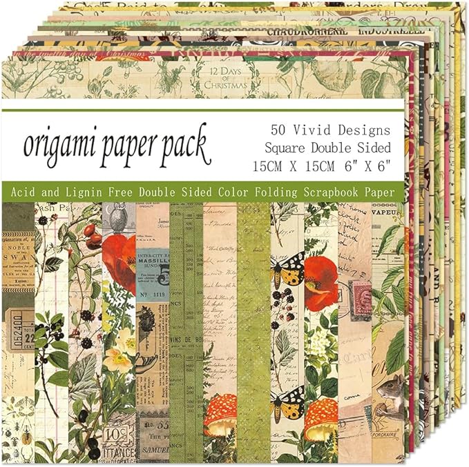 Origami Paper Kit Dobule Sided 100 Sheets 100 Colors 6 Inch Japanese Chiyo Square Easy Fold Arts Crafts DIY Handwork Origami Papers Coffee Newspapers
