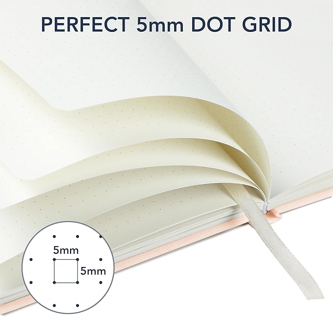 Mr. Pen- Dotted Journal Notebook, A5 Medium Size (5.7"x8.4"), 160 Pages (80 Sheets), Fabric Hardcover, 100 GSM Thick Paper, Bullet Dotted Journal for Planning, Tracking