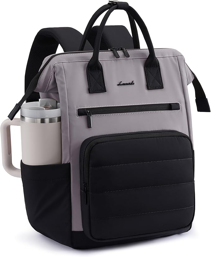 LOVEVOOK Puffer Laptop Backpack for Women, 15.6 Inch Work Backpack purse for Nurse Teacher, Personal Item Travel Bag College Computer Daypack for Daily Commute