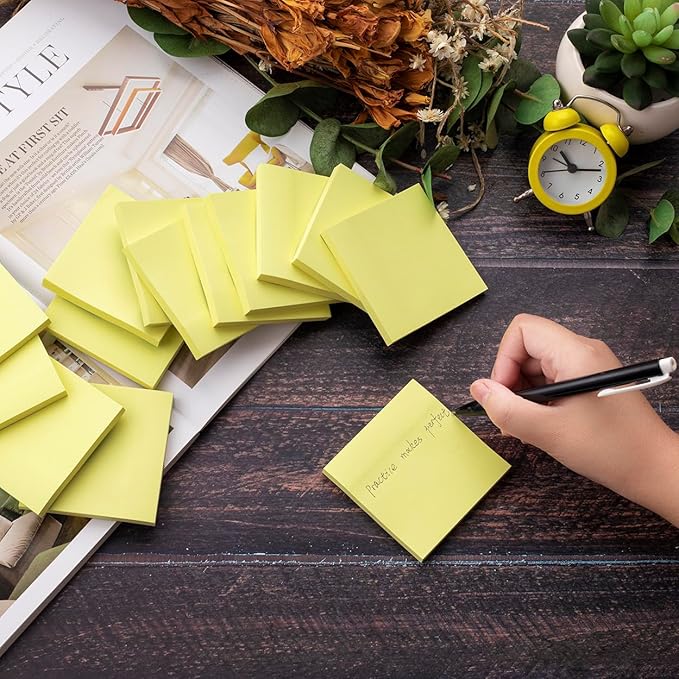 (40 Pads) Sticky Notes 3x3 Inches, Yellow Colors Self-Stick Pads, Easy to Post for Home, Office, Notebook