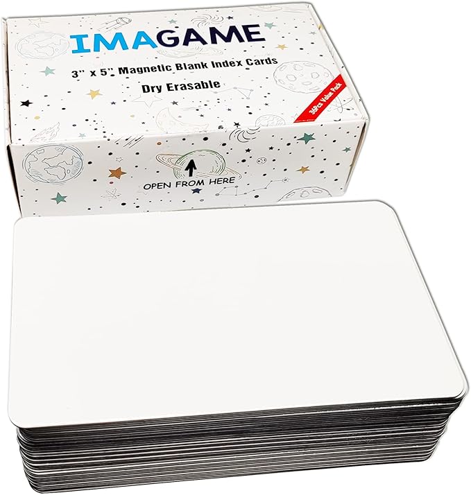 IMAGAME Dry Erase Magnets, Blank Magnetic Dry Erase Labels, 36-Pack, Erasable Magnets for Whiteboard, Multipurpose White Magnetic Labels to Write On for Classroom, Home, Education, Office, 3" x 5"