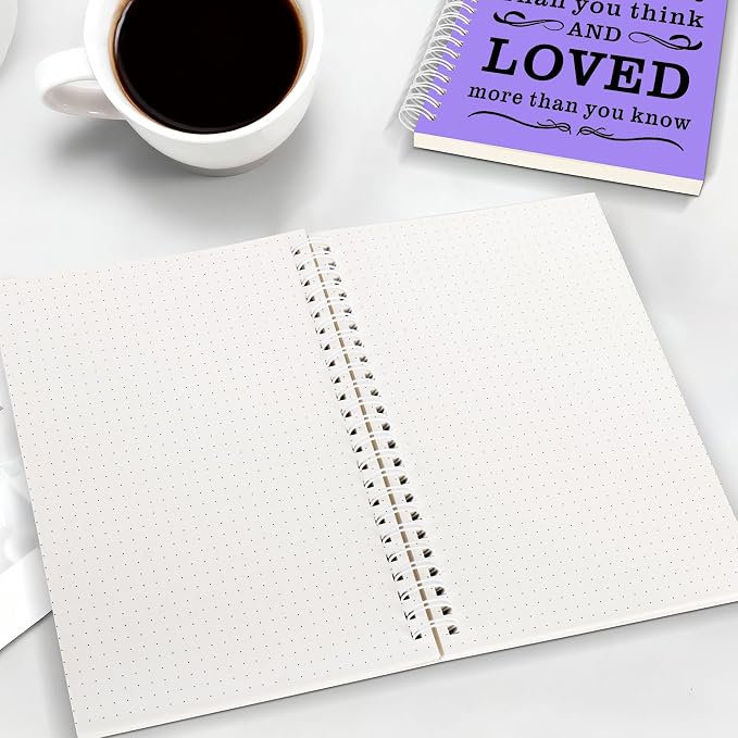 JOHSBYD 2Pcs Spiral Dotted Notebook, Inspirational Gifts A5 Dot Grid
