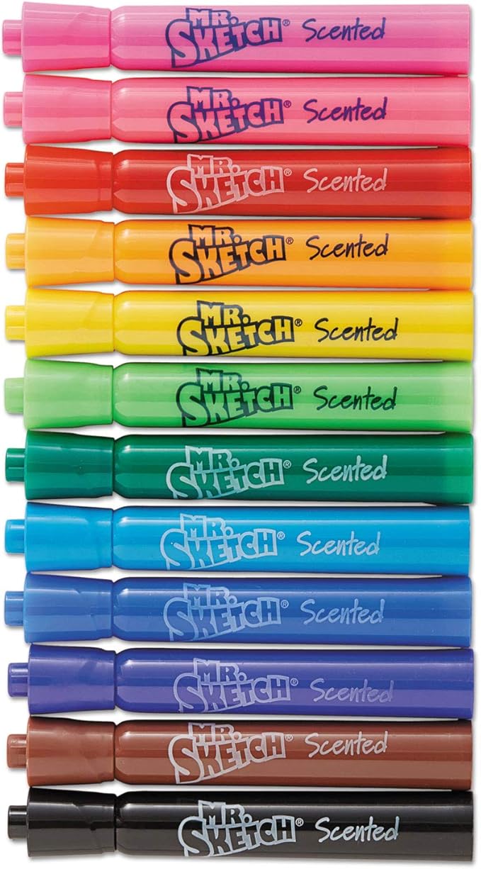Mr. Sketch 2003992 Scented Washable Markers, Chisel Tip, Assorted Colors, 36 Count