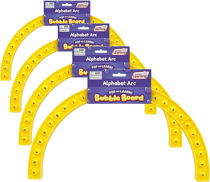 Junior Learning Alphabet Arc Bubble Board, Double-Sided, Ages 4-7, Letter Recognition, K-2 (Pack of 4)