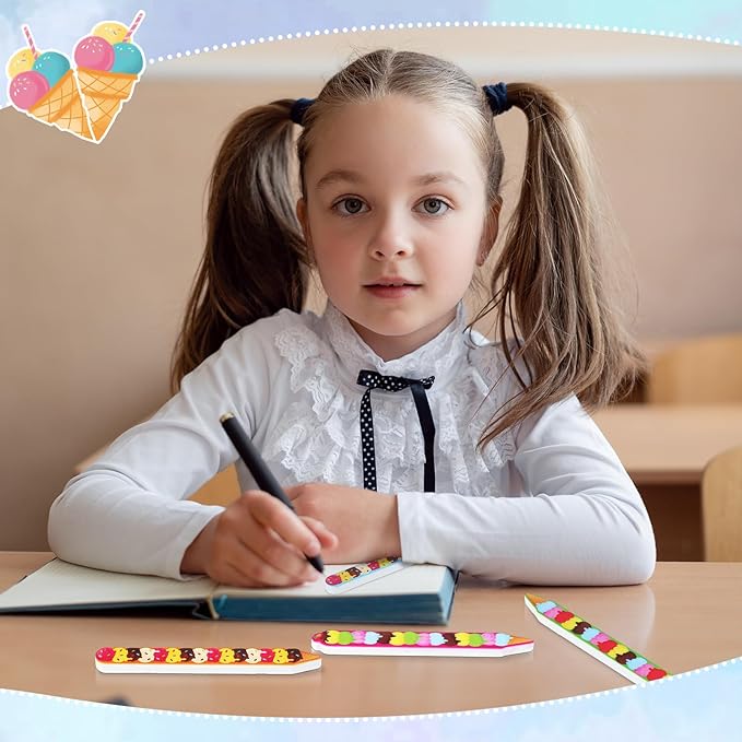 Junkin 32 Pcs Writing Tools Spacers for Writing Handwriting Spacer Tool Classroom Management Tools for Students to Learn Proper Word Spacing (Ice Cream)