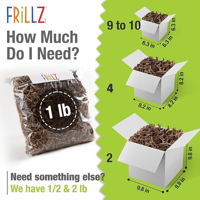 Frillz Crinkle Cut Paper Shred Filler for Baskets, Gifts, Packing and Protecting your Christmas, Holiday and other events (1 pound, Red and Lime Green)