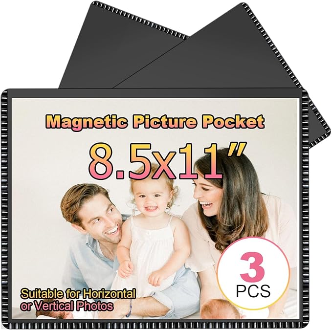 CHUNNIAO Magnetic Frame 8.5x11 for Letter Size Paper Document Holders 3PCS