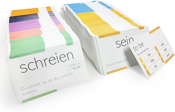 Pat's Flash Cards 800 German Verb Conjugation Flash Cards – 9 Tenses with Pronunciations & IPA | Color-Coded by Tense | Beginner to Advanced