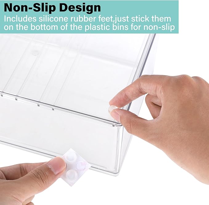 Prsildan Stackable Clear Makeup Organizer, 3 Pack Acrylic Storage Drawers with 6 Drawers for Vanity Bathroom Office Desk Modular Drawer System for Cosmetics Jewelry Toiletries Home Organization