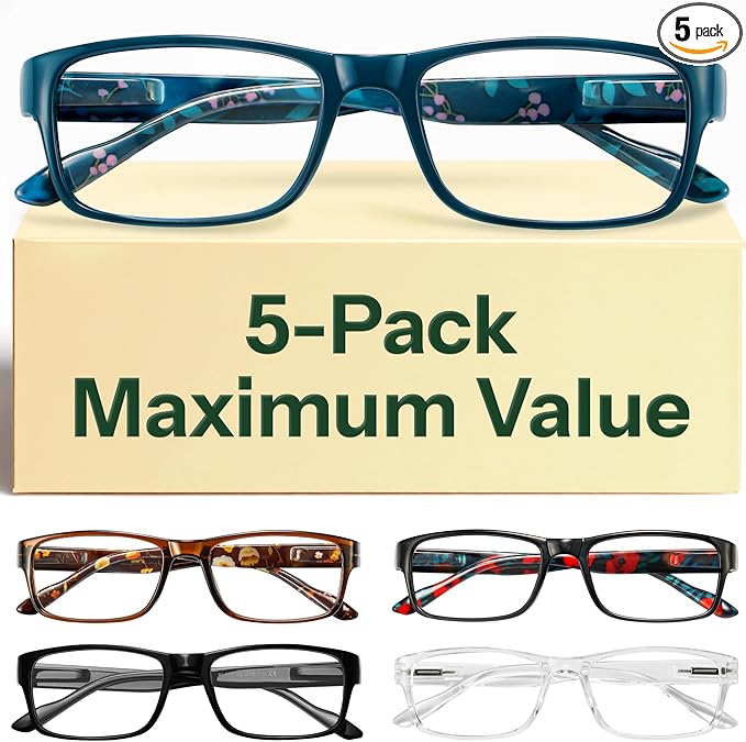 Gaoye 2.0 Professional Reading Glasses for All Day - Computer Readers with Blue Light Protection - Value Pack