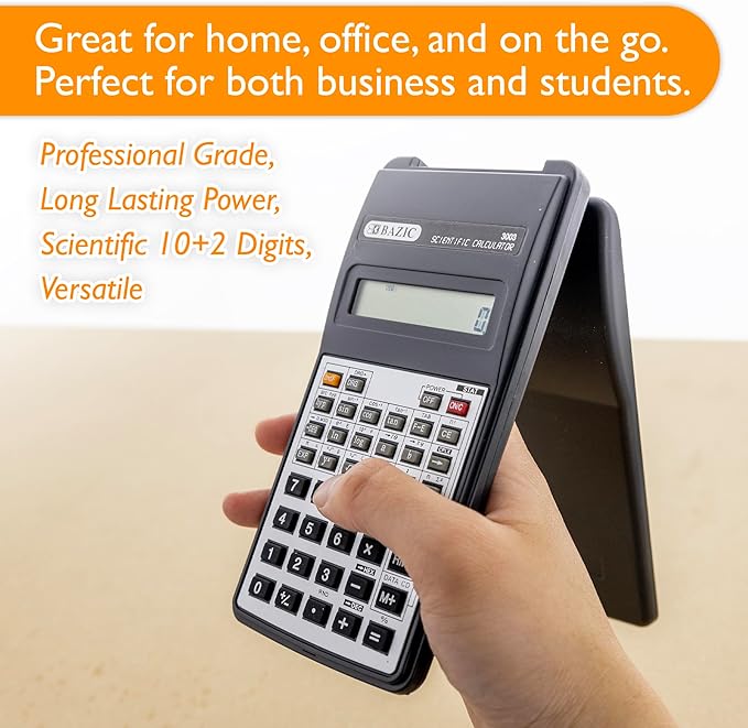BAZIC 10-Digit Scientific Calculator w/Flip Cover