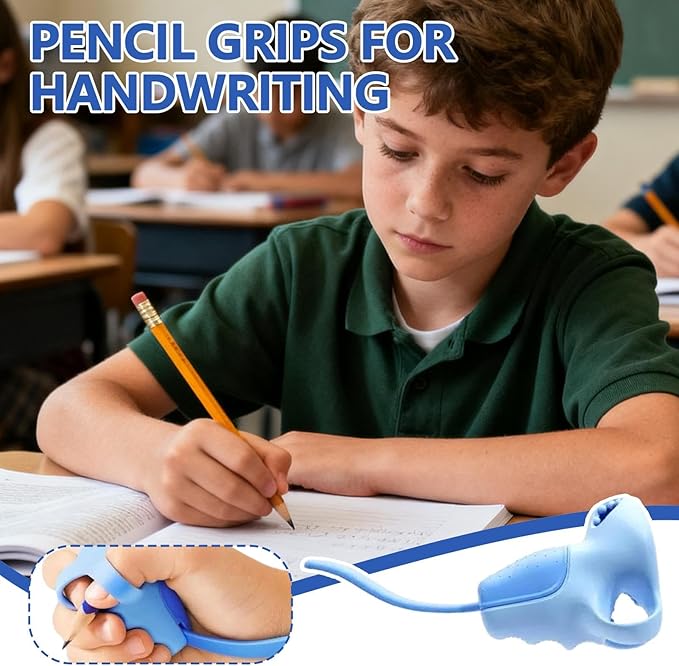 Kindergarten Pencil Grip - Silicone Ergonomic Writing Correction Tool, Training Pencil Holder for Hand Control, Early Learning Aid, School Necessities for Preschooler Toddler, Children Adults