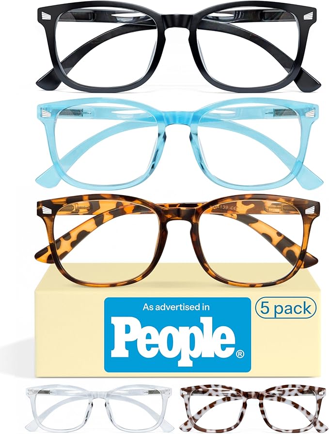 CCVOO 5.5 Reading Glasses for Women, Eye glasses, Blue Light Readers for Women, Cheaters